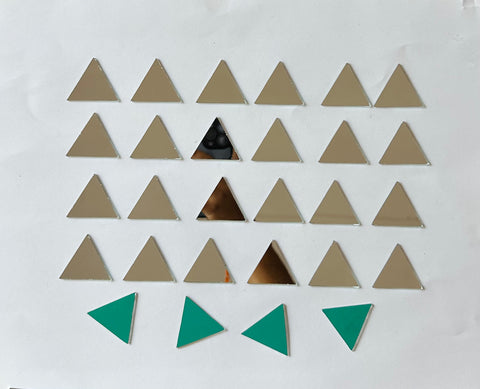 Triangle shape silver mirrors for art (5mm to 38mm)