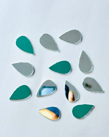 Almond shape silver mirrors for art 6mm to 27mm