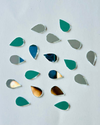 Almond shape silver mirrors for art 6mm to 27mm