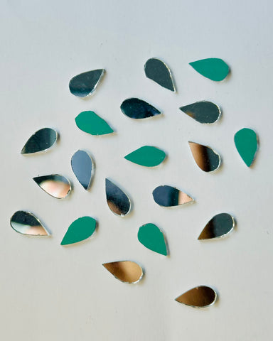 Almond shape silver mirrors for art 6mm to 27mm