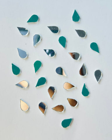 Almond shape silver mirrors for art 6mm to 27mm