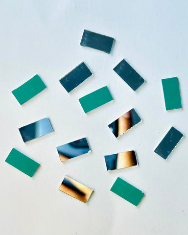 Rectangular shape silver mirrors for art