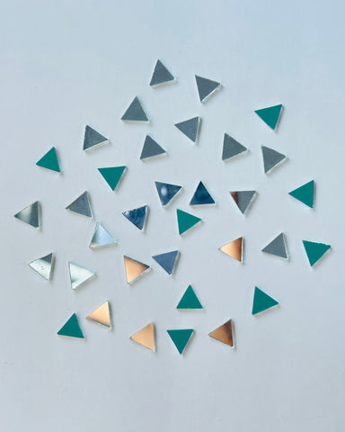 Triangle shape silver mirrors for art (5mm to 38mm)