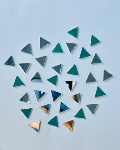Triangle shape silver mirrors for art (5mm to 38mm)