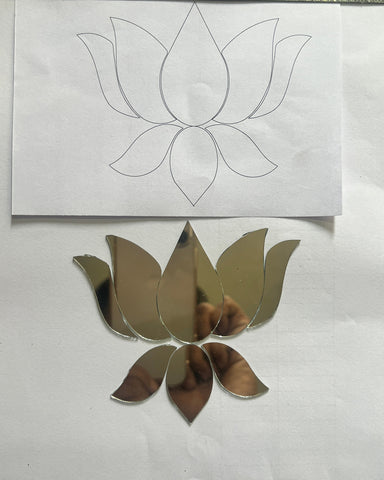 Fancy lotus shape silver mirror  K-109