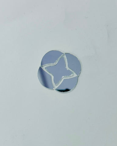 Fancy Star Flower Shape  silver mirror (1453)