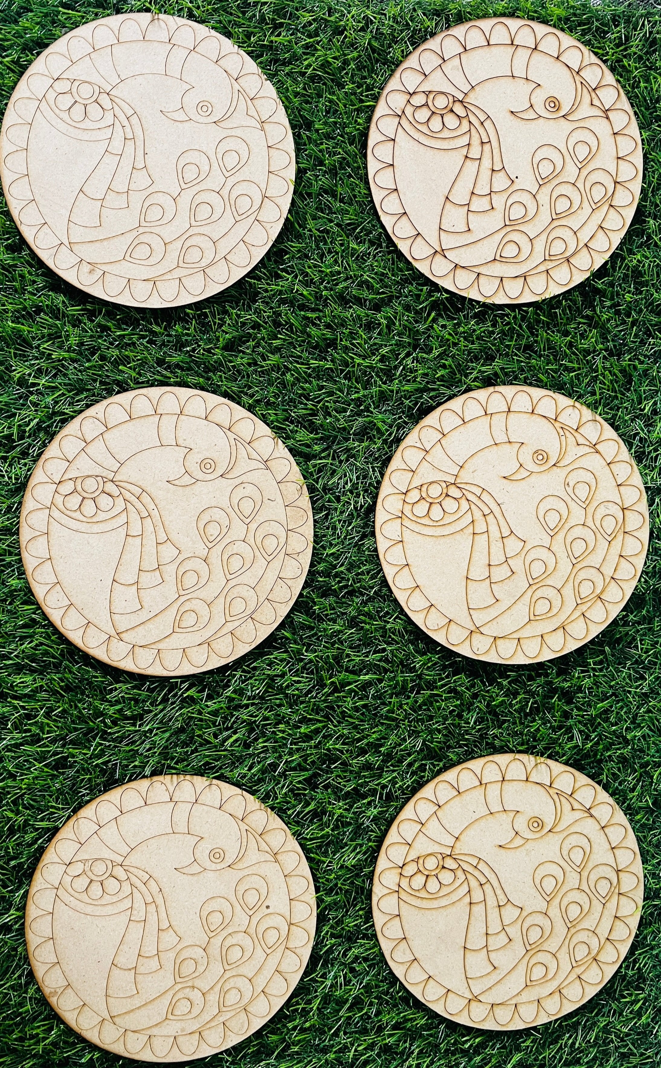 Premarked Round peacock shape MDF-95