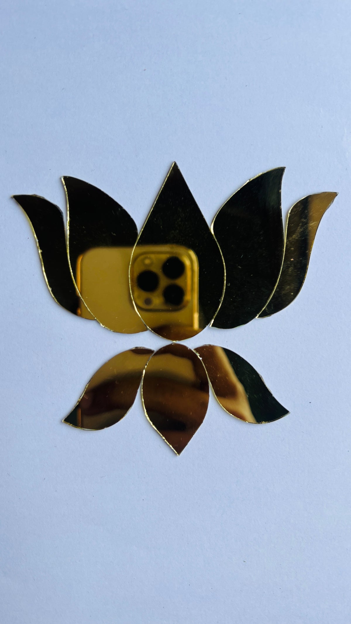 Fancy lotus shape golden mirror K-109