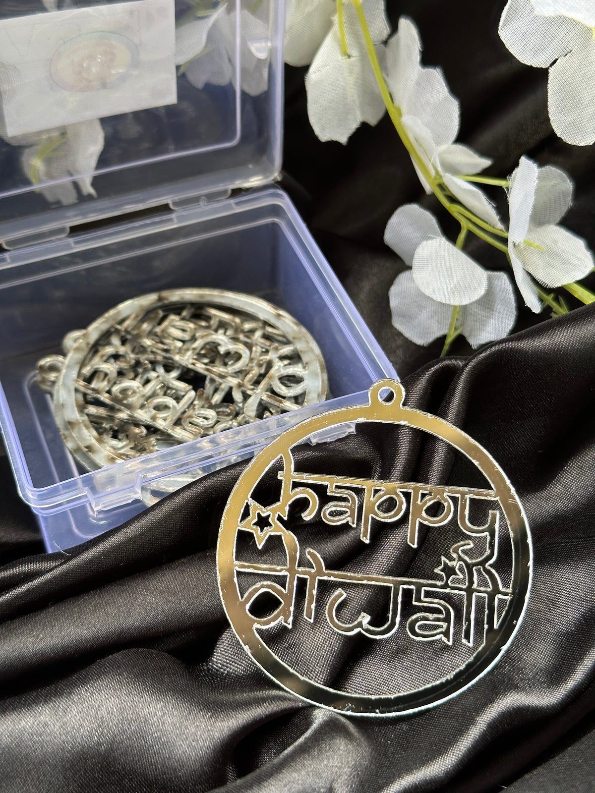 Acrylic happy diwali shape mirror -9