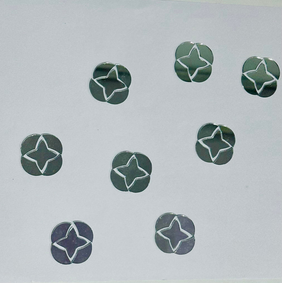 Fancy Star Flower Shape  silver mirror (1453)