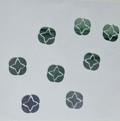 Fancy Star Flower Shape  silver mirror (1453)