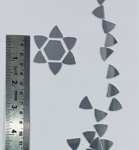 Hexagon Flower Shape Silver Mirror (1455)