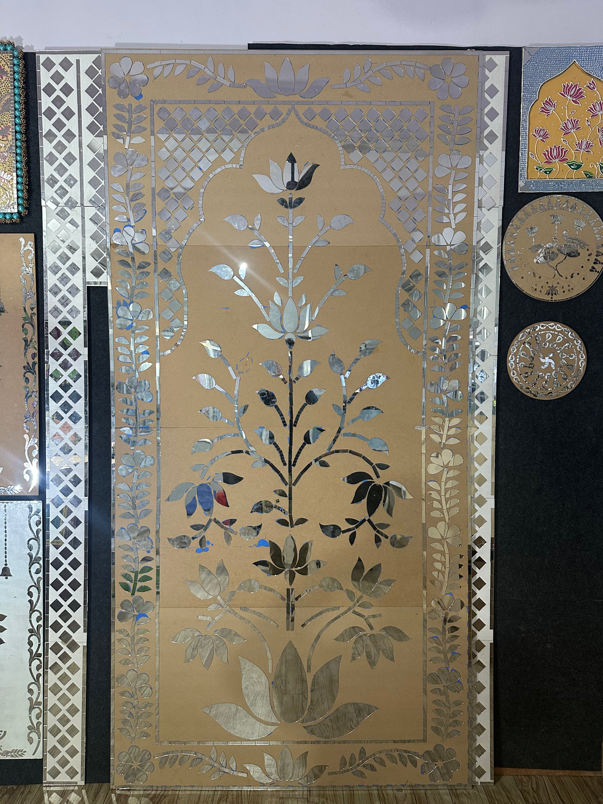 Fancy silver Flower shape Panel mirror For Event-1441 (Only Mirror)