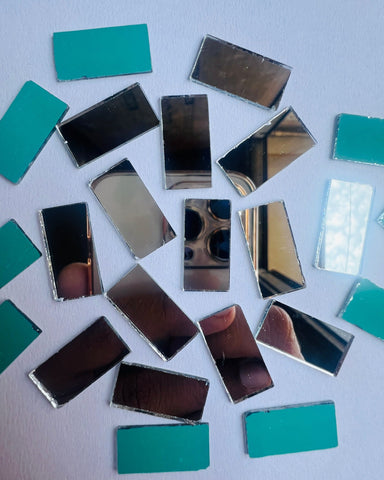 Rectangular shape silver mirrors for art