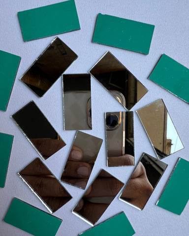 Rectangular shape silver mirrors for art