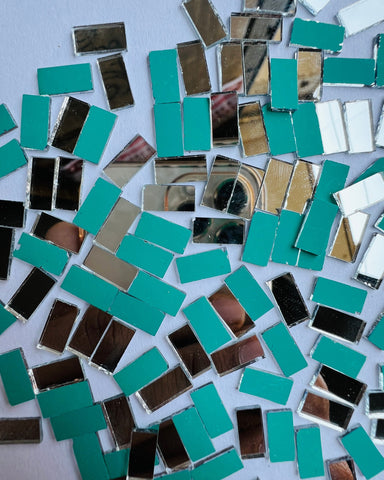 Rectangular shape silver mirrors for art