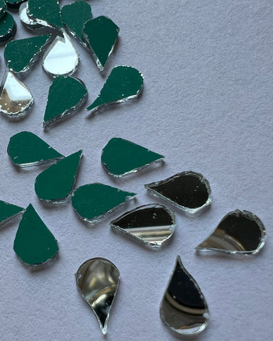 Almond shape silver mirrors for art 6mm to 27mm
