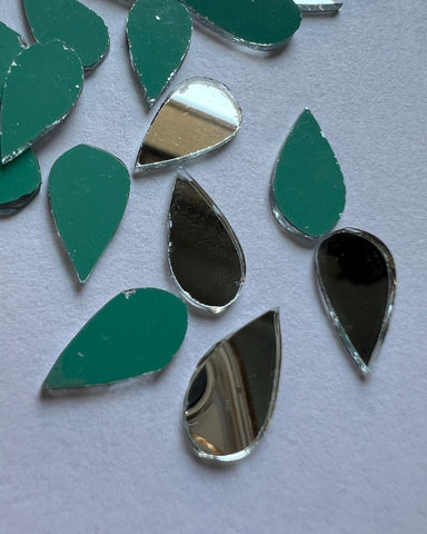 Almond shape silver mirrors for art 6mm to 27mm