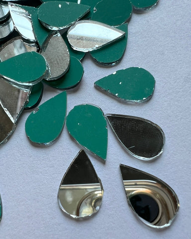 Almond shape silver mirrors for art 6mm to 27mm