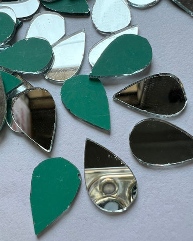 Almond shape silver mirrors for art 6mm to 27mm