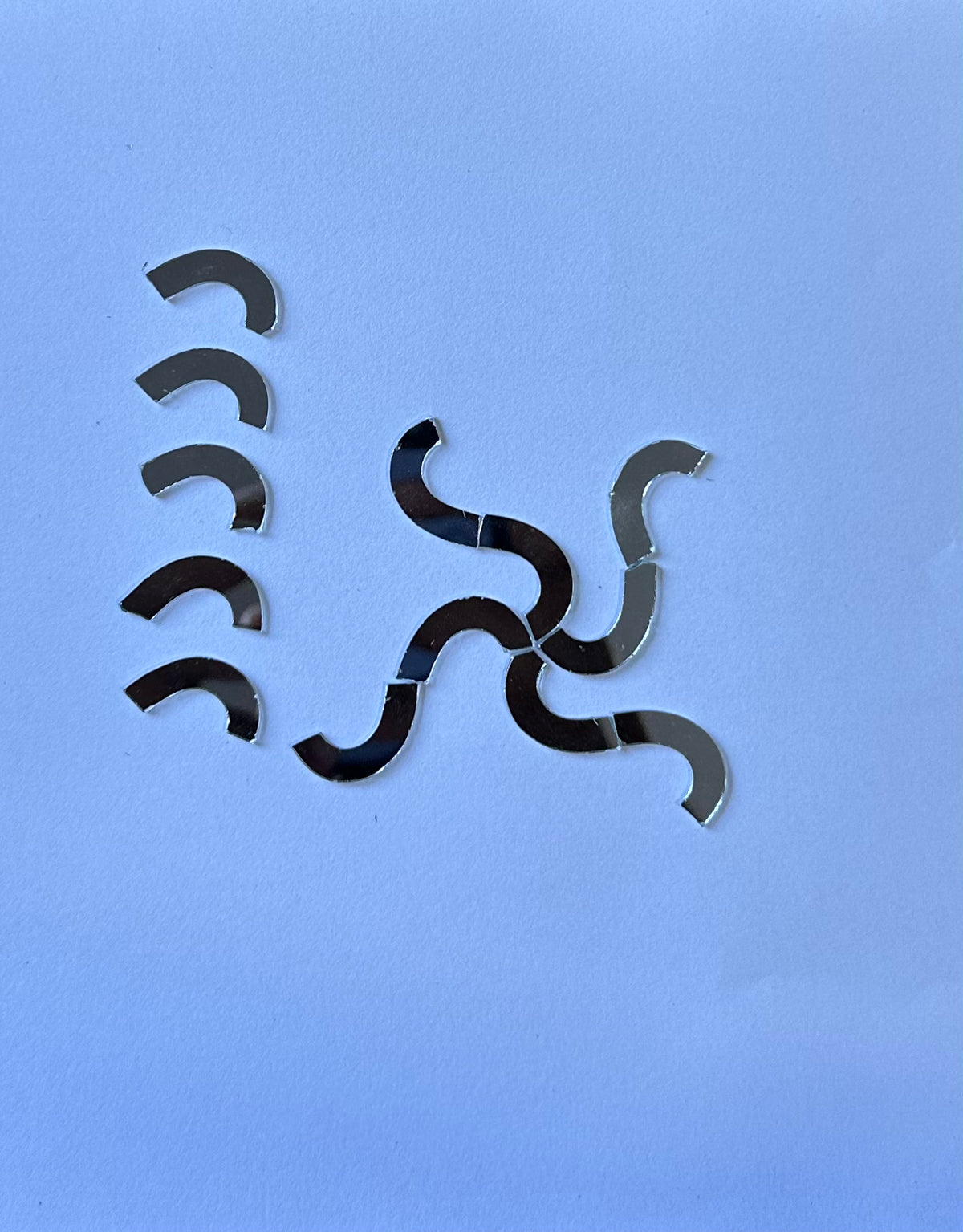 Limited Edition Curved Wave Shape Silver Mirrors  - Ex-12