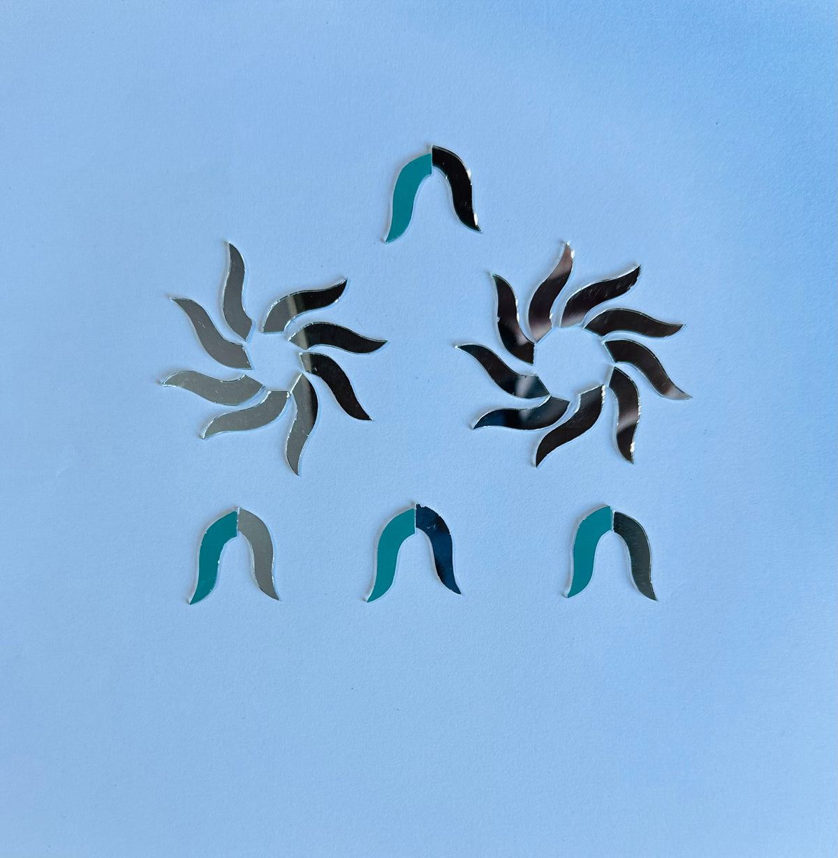 Limited Edition Wave Shape Silver Mirror Silver Mirrors  - Ex-11