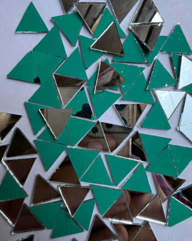 Triangle shape silver mirrors for art (5mm to 38mm)