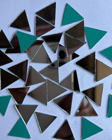Triangle shape silver mirrors for art (5mm to 38mm)
