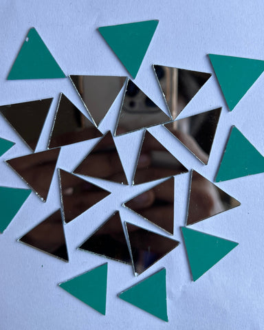 Triangle shape silver mirrors for art (5mm to 38mm)