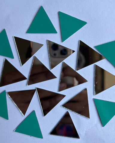Triangle shape silver mirrors for art (5mm to 38mm)