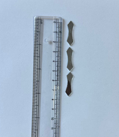 Limited Edition Curved Diamond Bar Shape Silver Mirror  - Ex-13