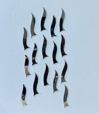 Limited Edition Curved Flame Shape  Silver Mirrors  - Ex-9