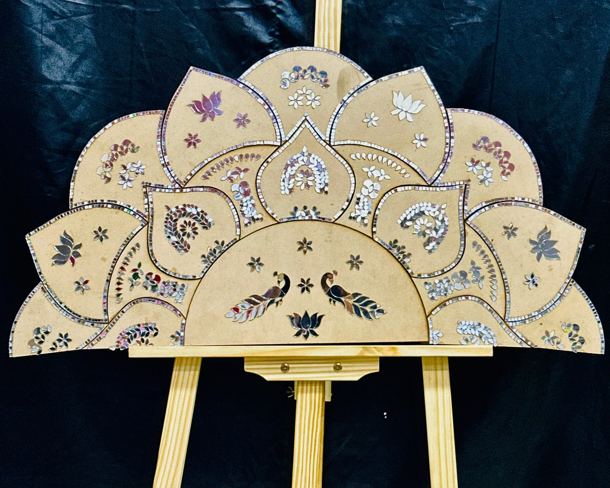 Premarked Rangoli Cutout with Mirror-522