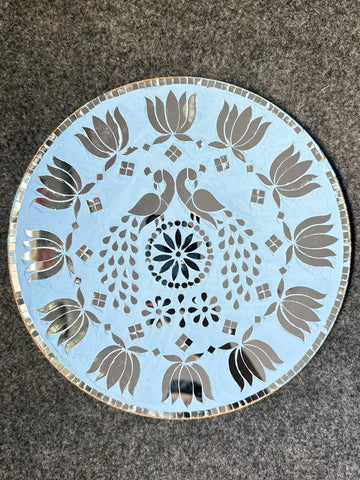 Round peacock mdf (with mirrors)-461