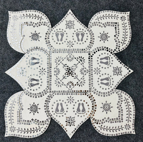 Premarked Kaku Pagla Rangoli Flower MDF -627