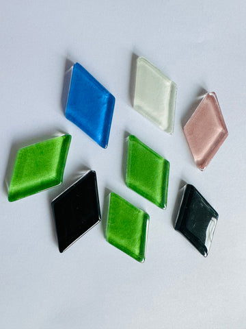 Mix Color Glossy Diamond Shape Glass Mosaic Tiles-698