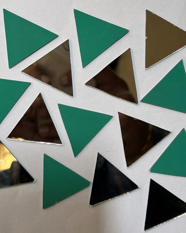 Triangle shape silver mirrors for art (5mm to 38mm)