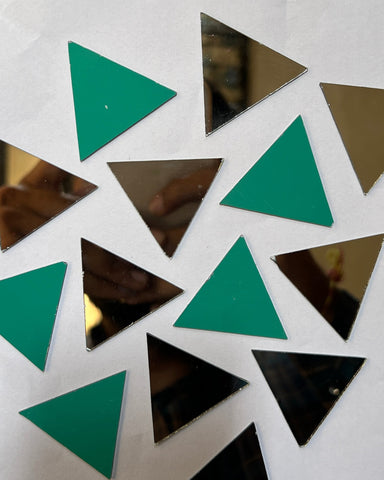 Triangle shape silver mirrors for art (5mm to 38mm)