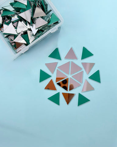 Triangle shape silver mirrors for art (5mm to 38mm)