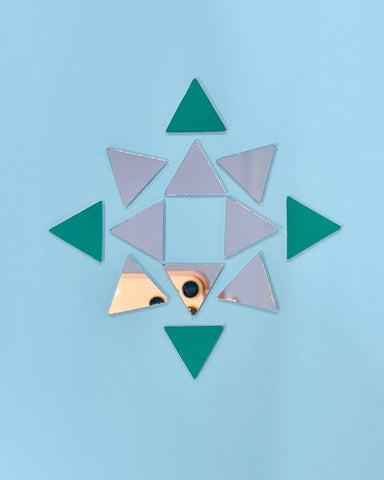 Triangle shape silver mirrors for art (5mm to 38mm)