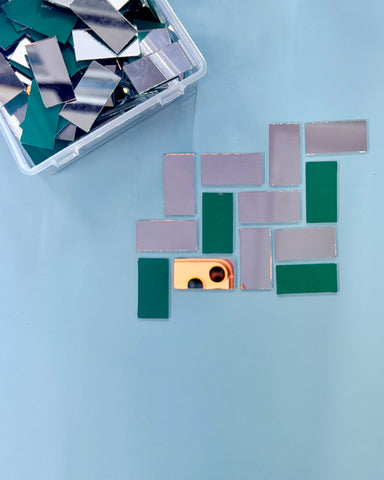 Rectangular shape silver mirrors for art