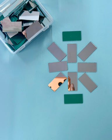 Rectangular shape silver mirrors for art