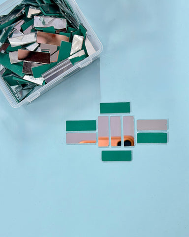 Rectangular shape silver mirrors for art