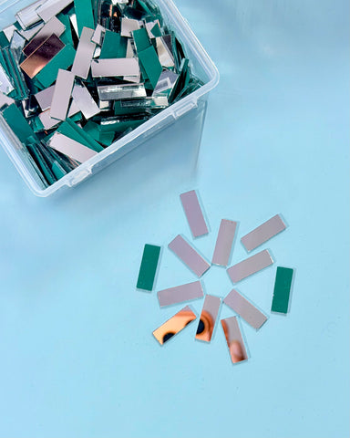 Rectangular shape silver mirrors for art