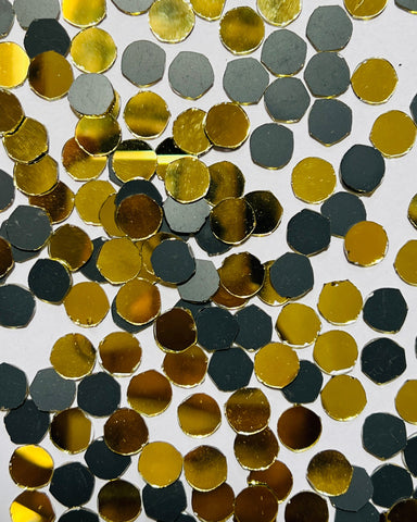 Golden round shape mirror 10,12 mm