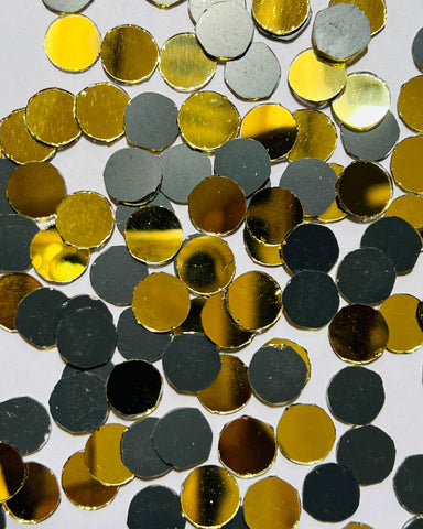 Golden round shape mirror 10,12 mm