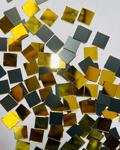 Golden square shape mirror 5,7,9,11 mm
