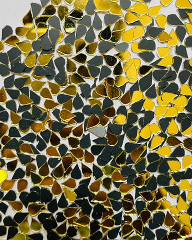 Golden almond shape mirrors for art
