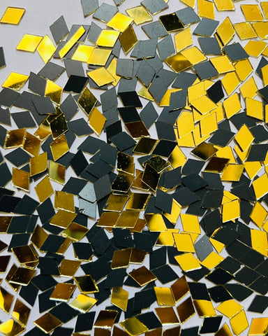 Golden diamond shape mirrors for art (5mm to 10mm)