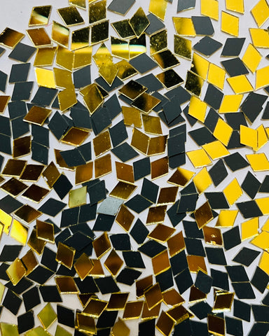 Golden diamond shape mirrors for art (5mm to 10mm)